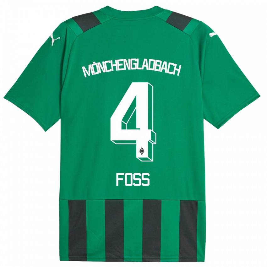Heren Jonathan Foss #4 Zwart Groen Uitshirt Uittenue 2023/24 T-Shirt België