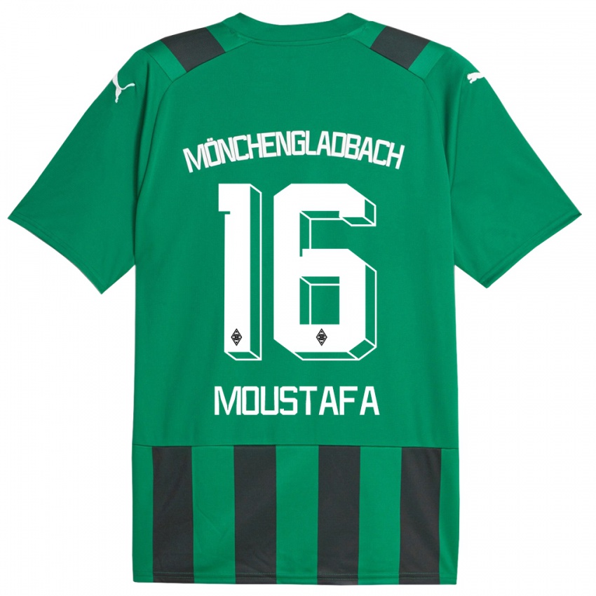 Heren Moustafa Ashraf Moustafa #16 Zwart Groen Uitshirt Uittenue 2023/24 T-Shirt België