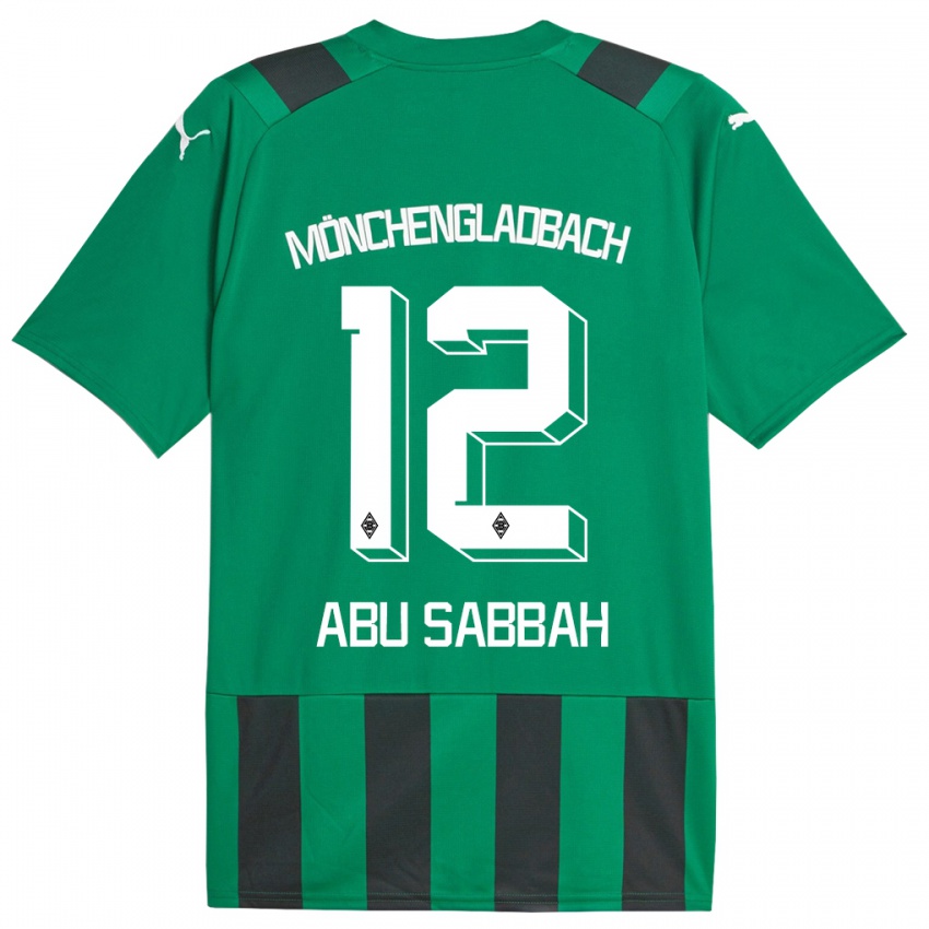 Heren Sarah Abu Sabbah #12 Zwart Groen Uitshirt Uittenue 2023/24 T-Shirt België
