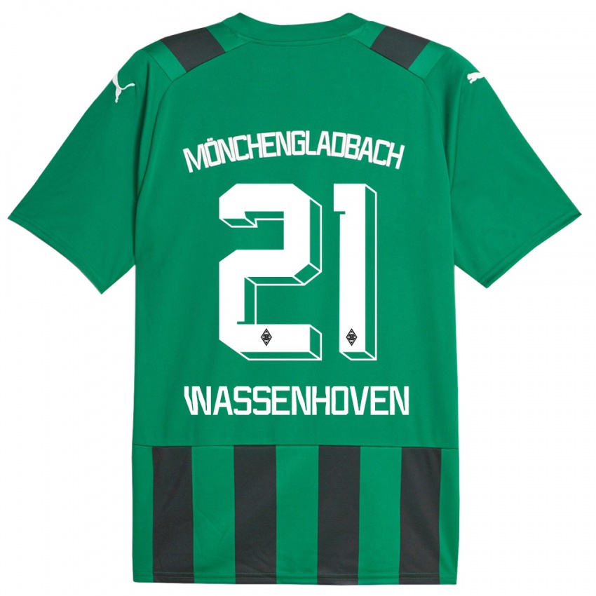 Homme Maillot Michelle Wassenhoven #21 Vert Noir Tenues Extérieur 2023/24 T-Shirt Belgique
