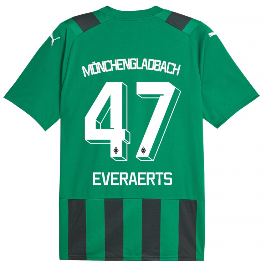 Heren Kim Everaerts #47 Zwart Groen Uitshirt Uittenue 2023/24 T-Shirt België