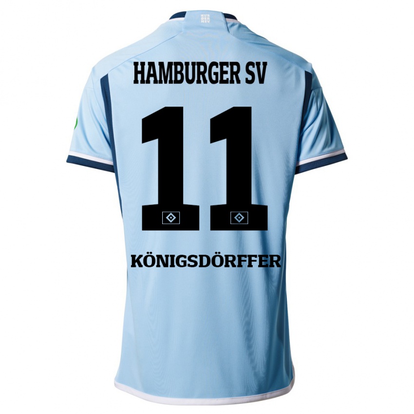 Heren Ransford Königsdörffer #11 Blauw Uitshirt Uittenue 2023/24 T-Shirt België