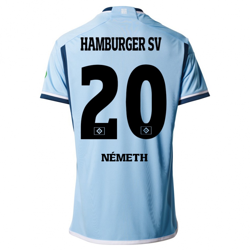 Heren András Németh #20 Blauw Uitshirt Uittenue 2023/24 T-Shirt België