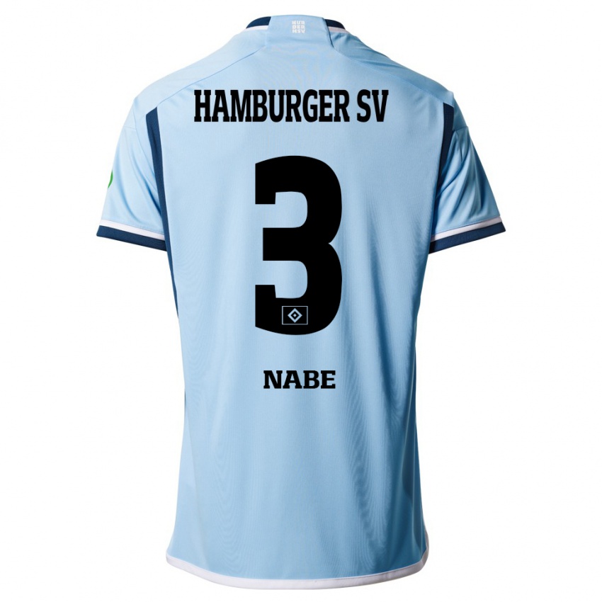 Heren Jamal Nabe #3 Blauw Uitshirt Uittenue 2023/24 T-Shirt België