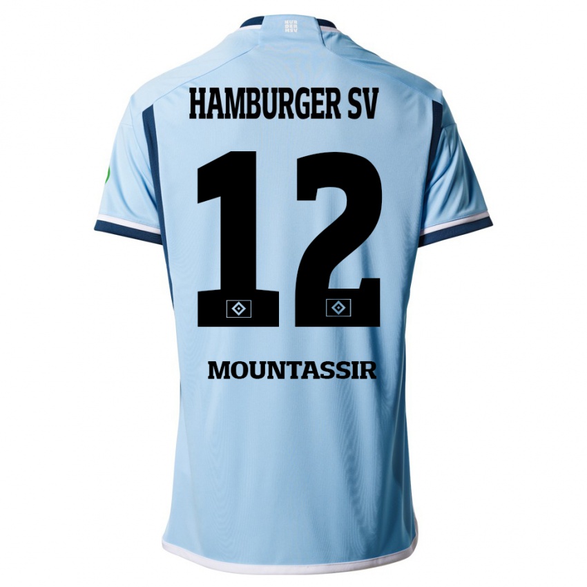 Herren Youssef Mountassir #12 Blau Auswärtstrikot Trikot 2023/24 T-Shirt Belgien