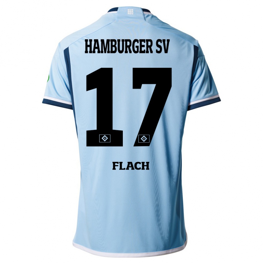 Herren Timon Flach #17 Blau Auswärtstrikot Trikot 2023/24 T-Shirt Belgien