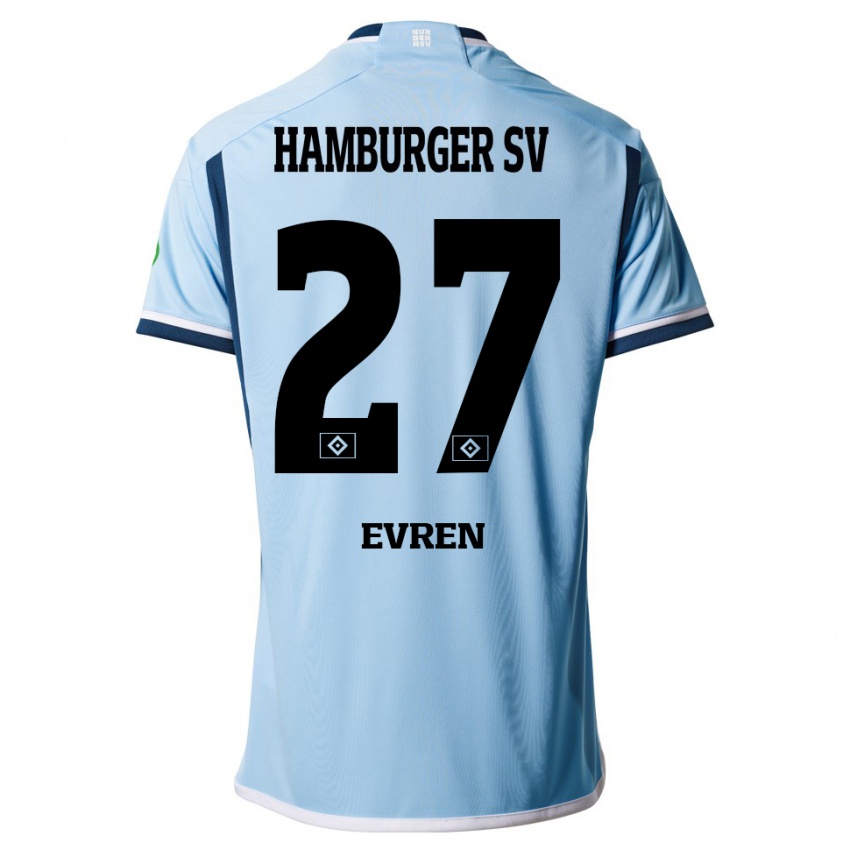 Herren Batuhan Evren #27 Blau Auswärtstrikot Trikot 2023/24 T-Shirt Belgien