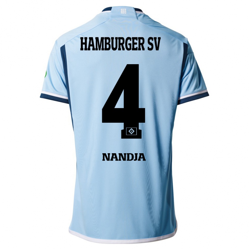 Heren Shafiq Nandja #4 Blauw Uitshirt Uittenue 2023/24 T-Shirt België