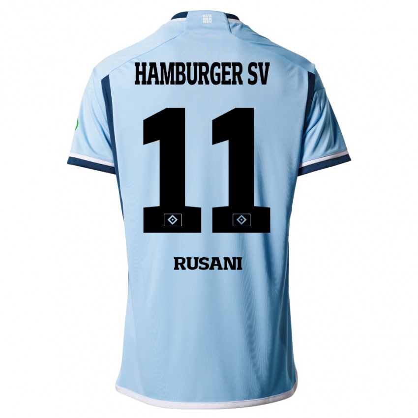 Herren Yasin Rusani #11 Blau Auswärtstrikot Trikot 2023/24 T-Shirt Belgien