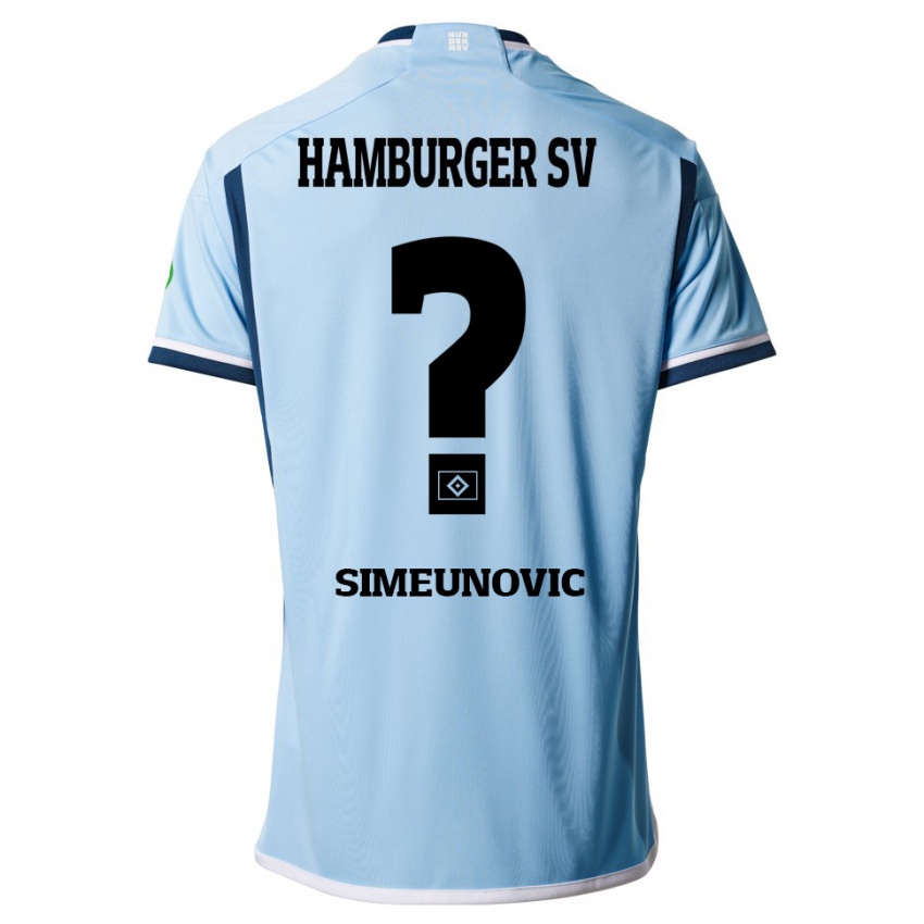 Heren Denis Simeunovic #0 Blauw Uitshirt Uittenue 2023/24 T-Shirt België