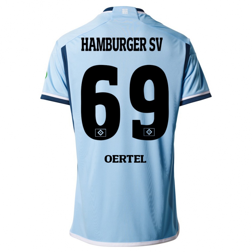 Herren Jan Oertel #69 Blau Auswärtstrikot Trikot 2023/24 T-Shirt Belgien