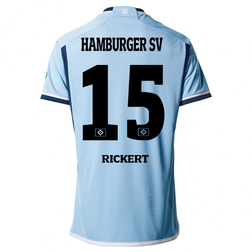 Heren Manja Rickert #15 Blauw Uitshirt Uittenue 2023/24 T-Shirt België