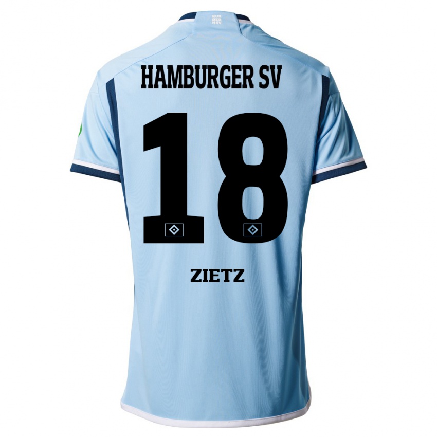 Herren Kimberly Zietz #18 Blau Auswärtstrikot Trikot 2023/24 T-Shirt Belgien