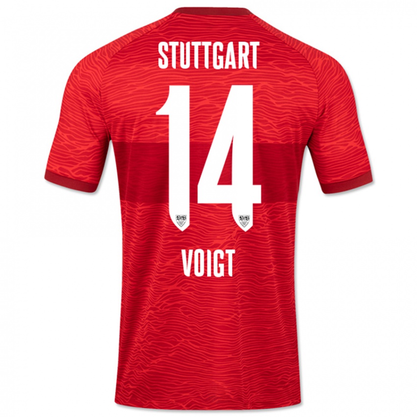 Heren Max Voigt #14 Rood Uitshirt Uittenue 2023/24 T-Shirt België