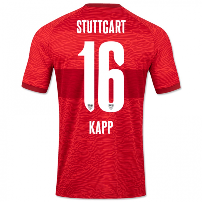 Heren Patrick Kapp #16 Rood Uitshirt Uittenue 2023/24 T-Shirt België