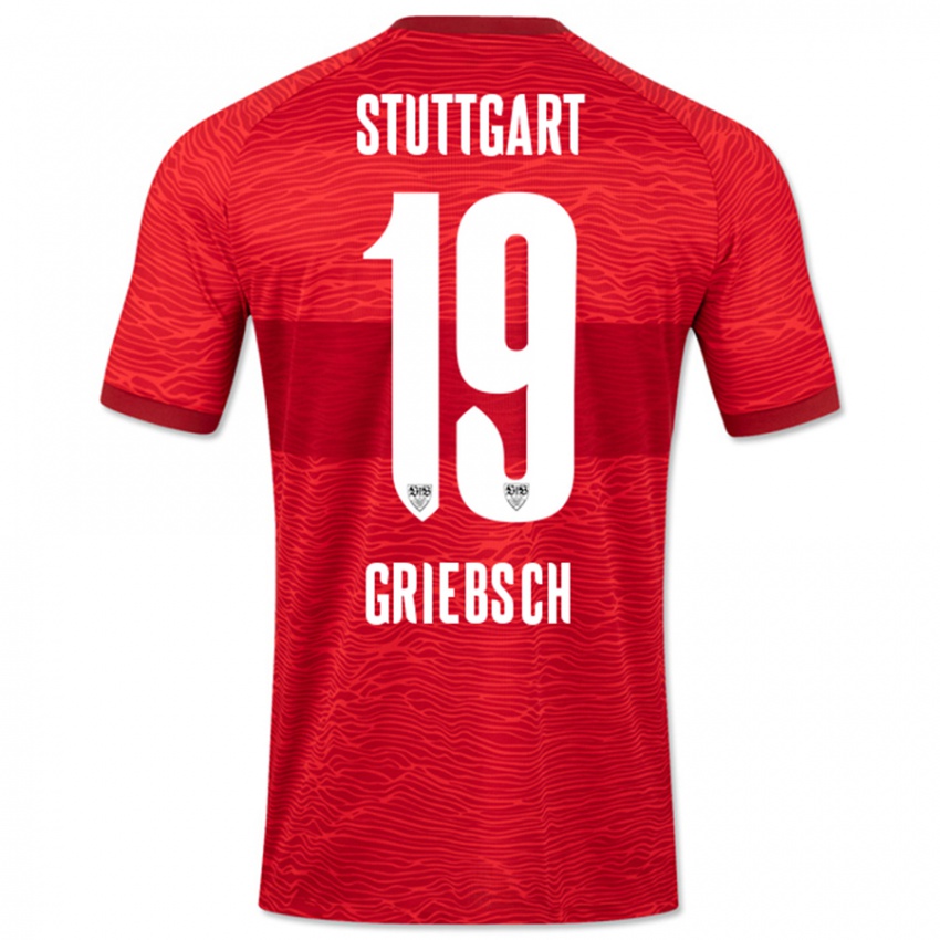 Heren Lukas Griebsch #19 Rood Uitshirt Uittenue 2023/24 T-Shirt België