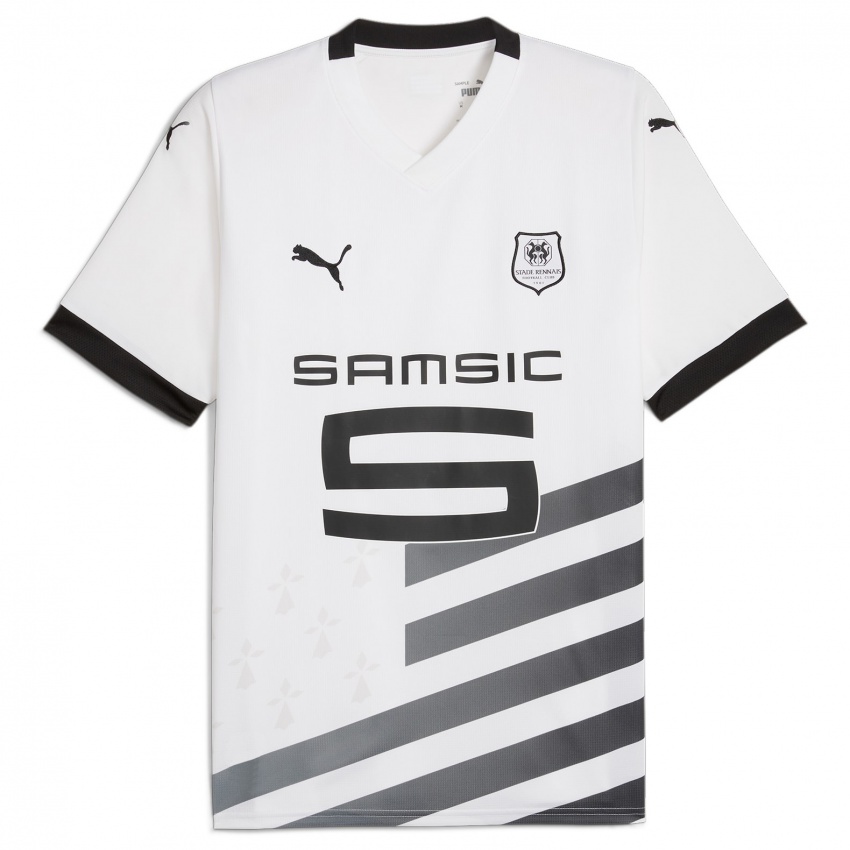 Homme Maillot Baptiste Santamaria #8 Blanc Tenues Extérieur 2023/24 T-Shirt Belgique