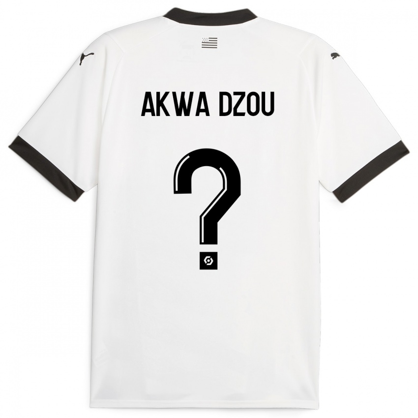 Heren Yoan Akwa Dzou #0 Wit Uitshirt Uittenue 2023/24 T-Shirt België