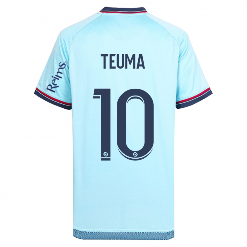 Heren Teddy Teuma #10 Hemelsblauw Uitshirt Uittenue 2023/24 T-Shirt België