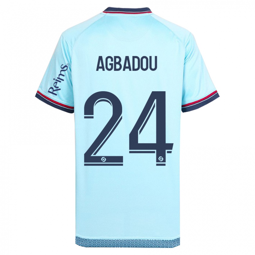 Herren Emmanuel Agbadou #24 Himmelblau Auswärtstrikot Trikot 2023/24 T-Shirt Belgien