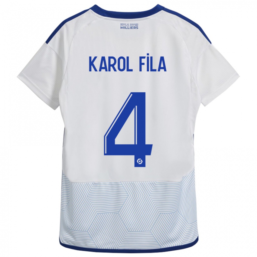 Heren Karol Fila #4 Wit Uitshirt Uittenue 2023/24 T-Shirt België