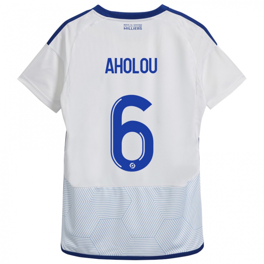 Heren Jean-Eudes Aholou #6 Wit Uitshirt Uittenue 2023/24 T-Shirt België