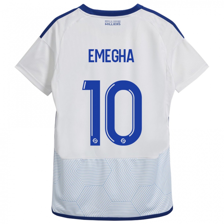 Heren Emanuel Emegha #10 Wit Uitshirt Uittenue 2023/24 T-Shirt België