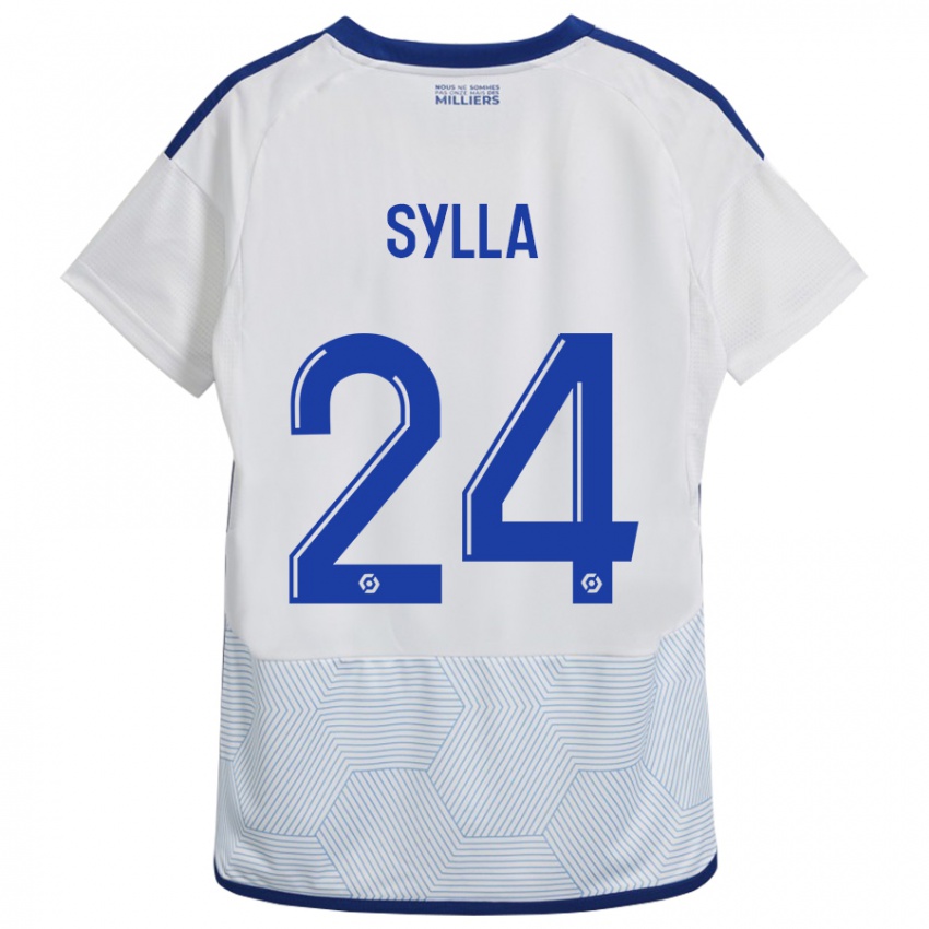 Heren Abakar Sylla #24 Wit Uitshirt Uittenue 2023/24 T-Shirt België