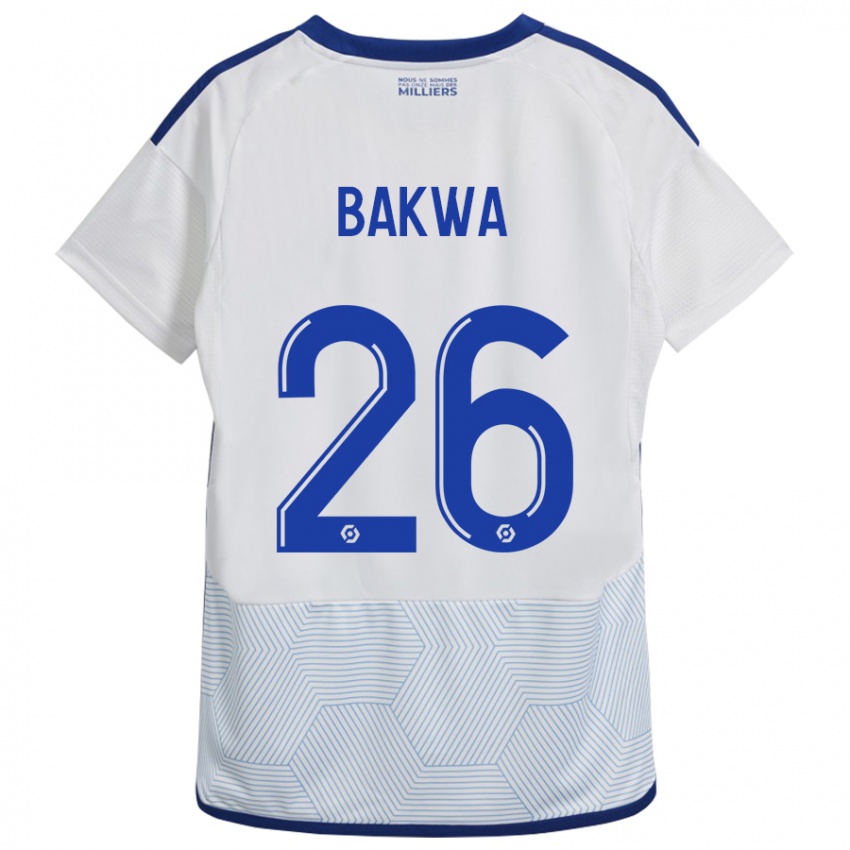 Heren Dilane Bakwa #26 Wit Uitshirt Uittenue 2023/24 T-Shirt België