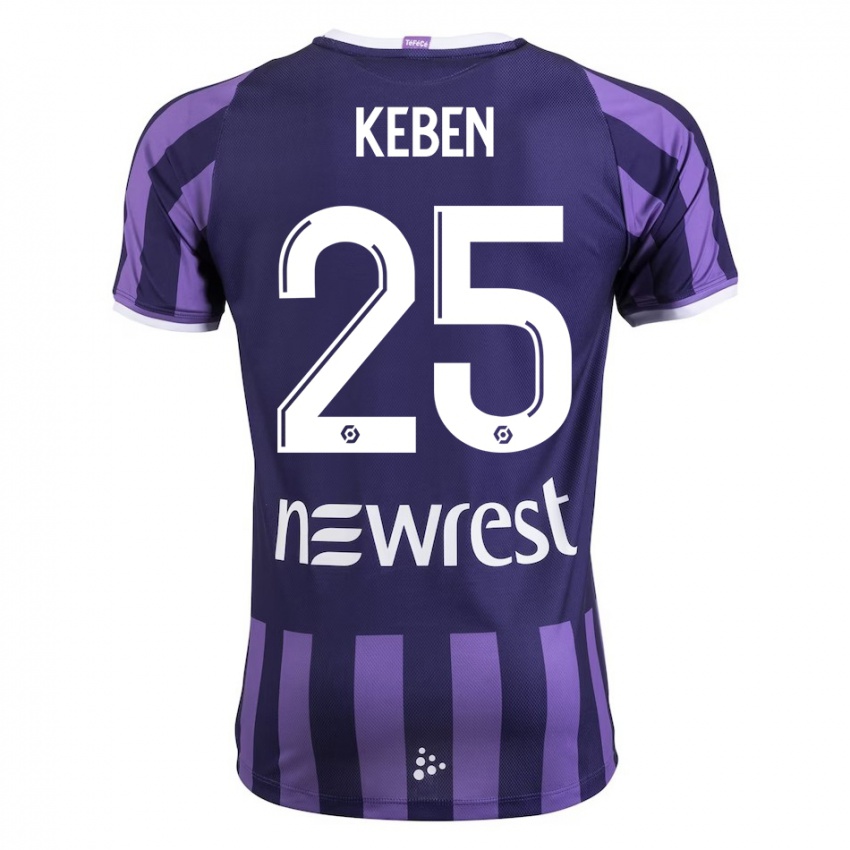 Heren Kévin Keben #25 Paars Uitshirt Uittenue 2023/24 T-Shirt België