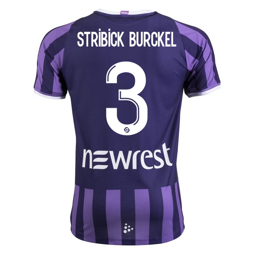 Heren Laetitia Stribick-Burckel #3 Paars Uitshirt Uittenue 2023/24 T-Shirt België