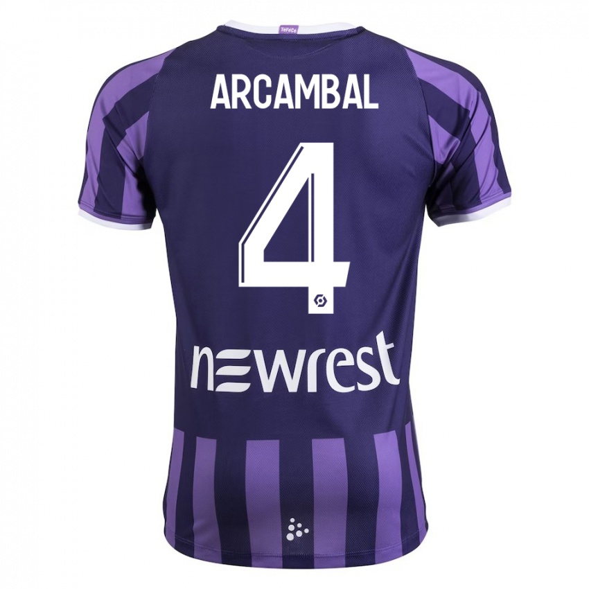 Heren Anais Arcambal #4 Paars Uitshirt Uittenue 2023/24 T-Shirt België