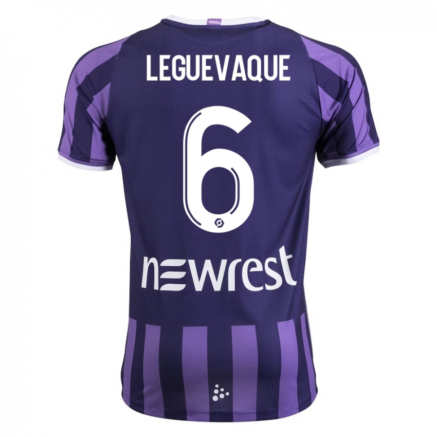 Heren Laurie Leguevaque #6 Paars Uitshirt Uittenue 2023/24 T-Shirt België