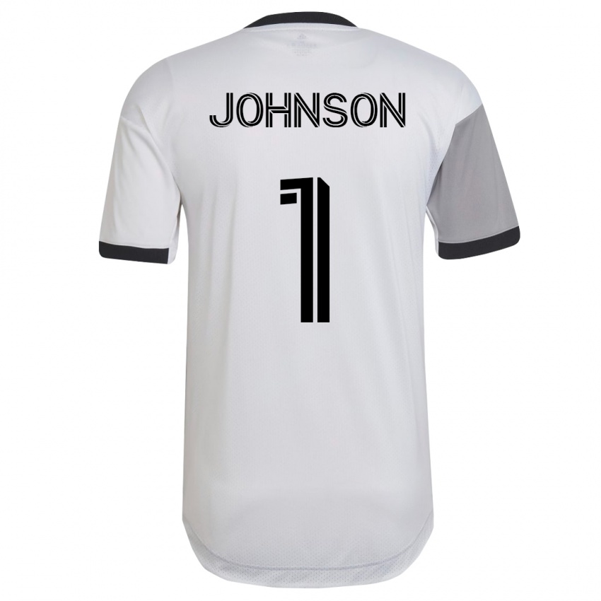 Homme Maillot Sean Johnson #1 Blanc Tenues Extérieur 2023/24 T-Shirt Belgique