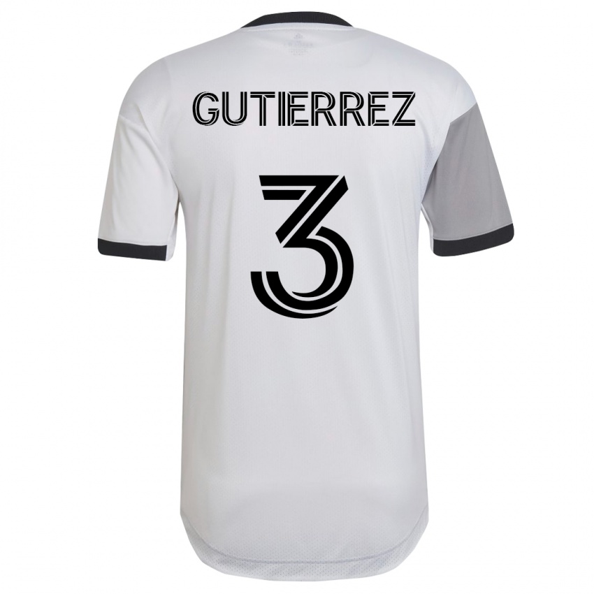Homme Maillot Cristián Gutiérrez #3 Blanc Tenues Extérieur 2023/24 T-Shirt Belgique