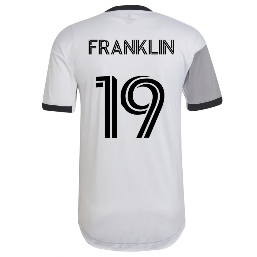 Homme Maillot Kobe Franklin #19 Blanc Tenues Extérieur 2023/24 T-Shirt Belgique