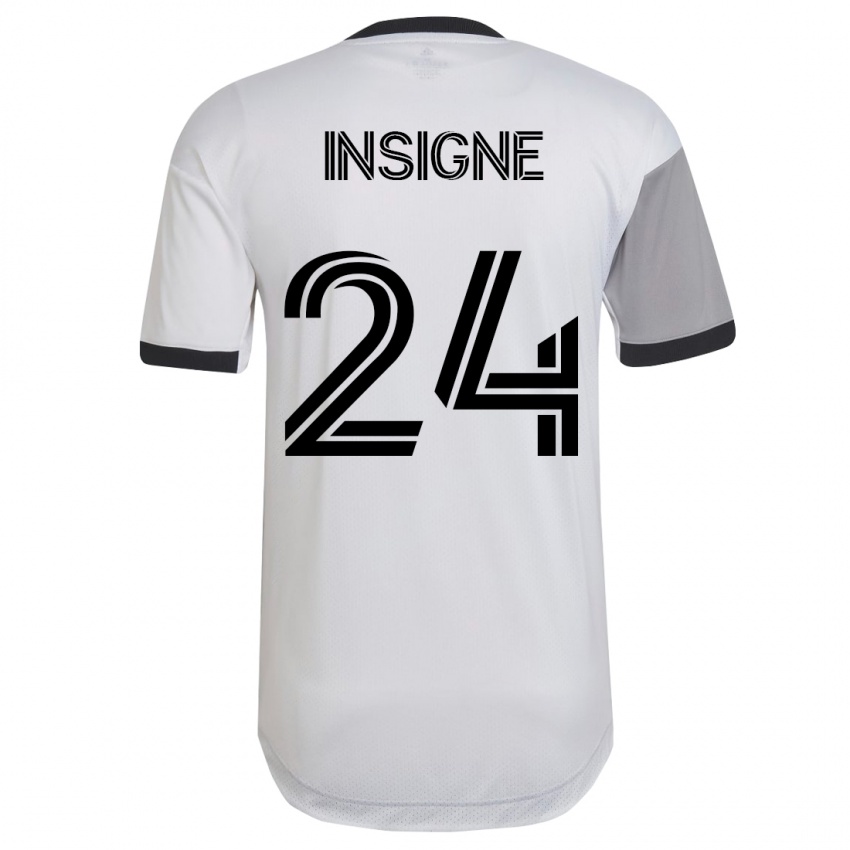 Homme Maillot Lorenzo Insigne #24 Blanc Tenues Extérieur 2023/24 T-Shirt Belgique