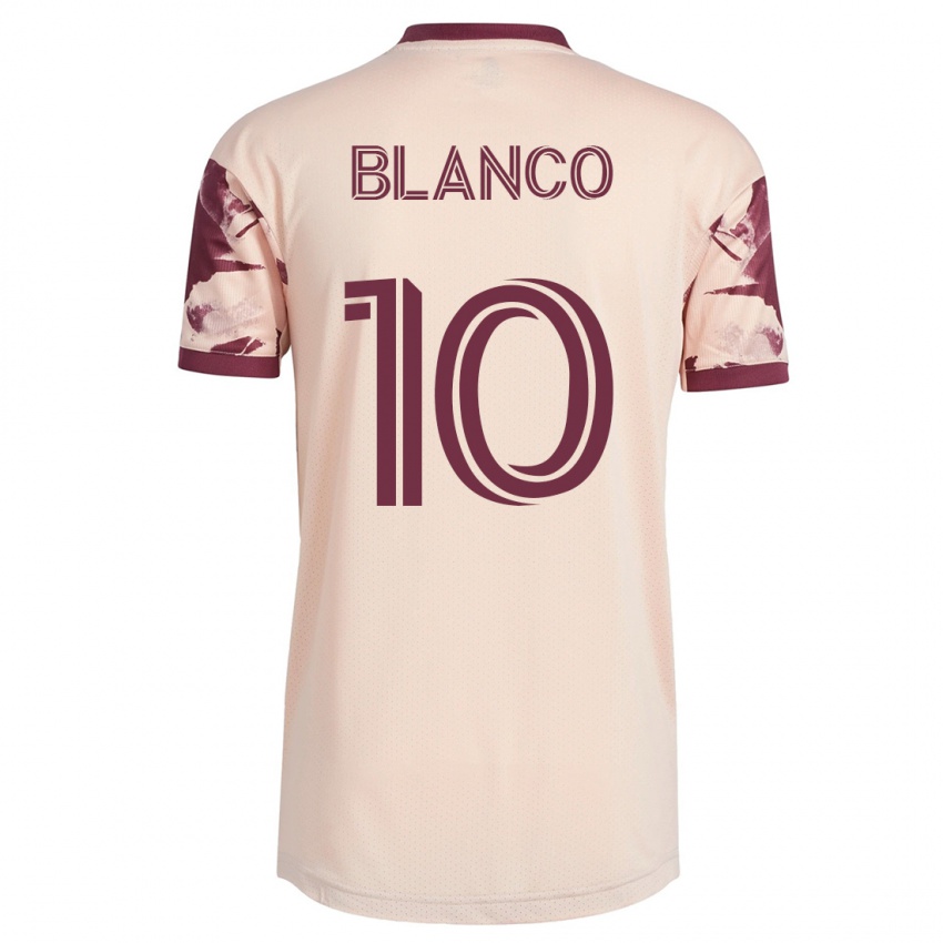 Homme Maillot Sebastián Blanco #10 Blanc Cassé Tenues Extérieur 2023/24 T-Shirt Belgique