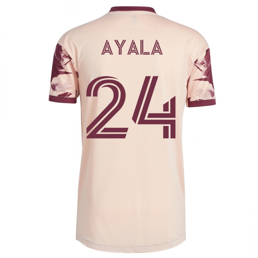 Heren David Ayala #24 Gebroken Wit Uitshirt Uittenue 2023/24 T-Shirt België