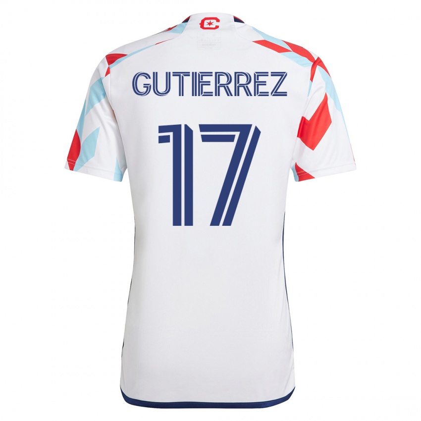 Heren Brian Gutiérrez #17 Wit Blauw Uitshirt Uittenue 2023/24 T-Shirt België