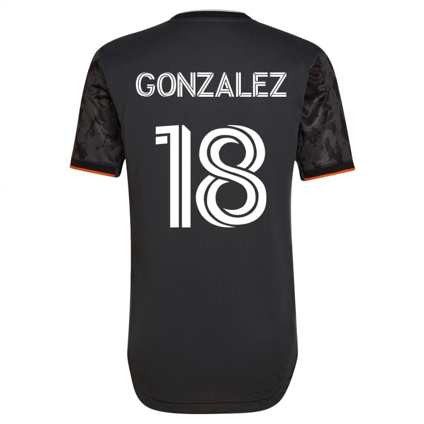 Heren Diego Gonzalez #18 Zwart Uitshirt Uittenue 2023/24 T-Shirt België