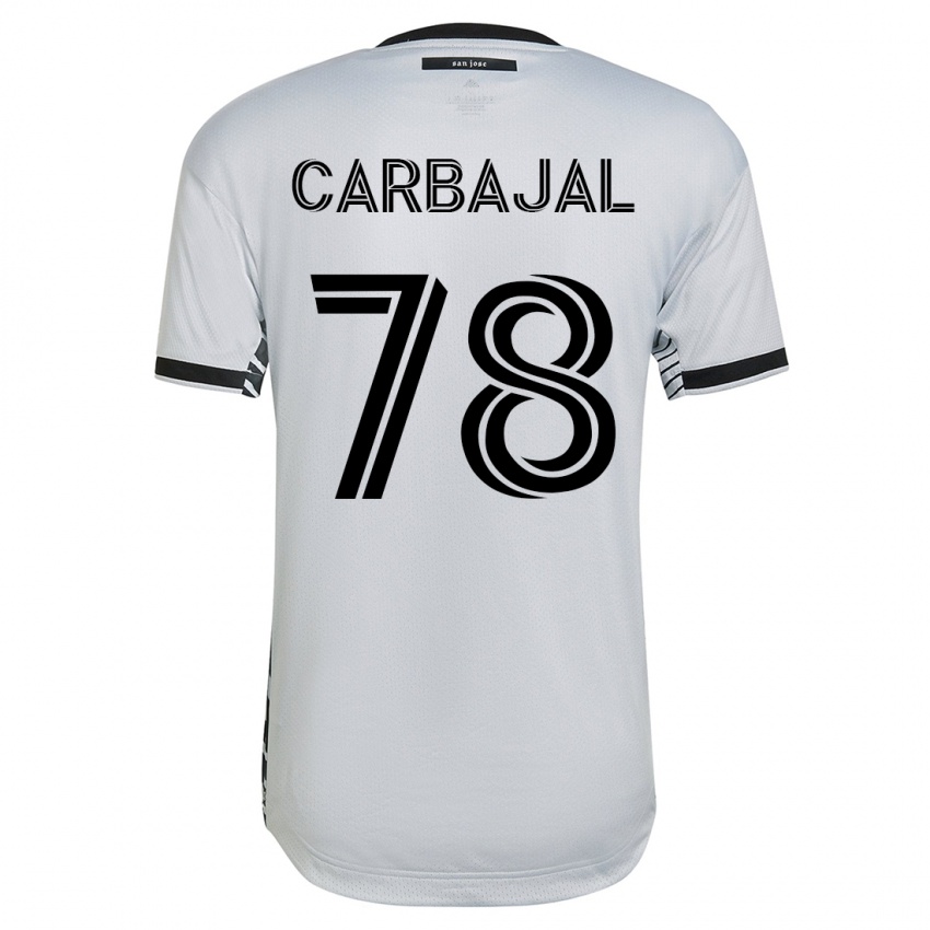 Heren Sebastian Carbajal #78 Wit Uitshirt Uittenue 2023/24 T-Shirt België