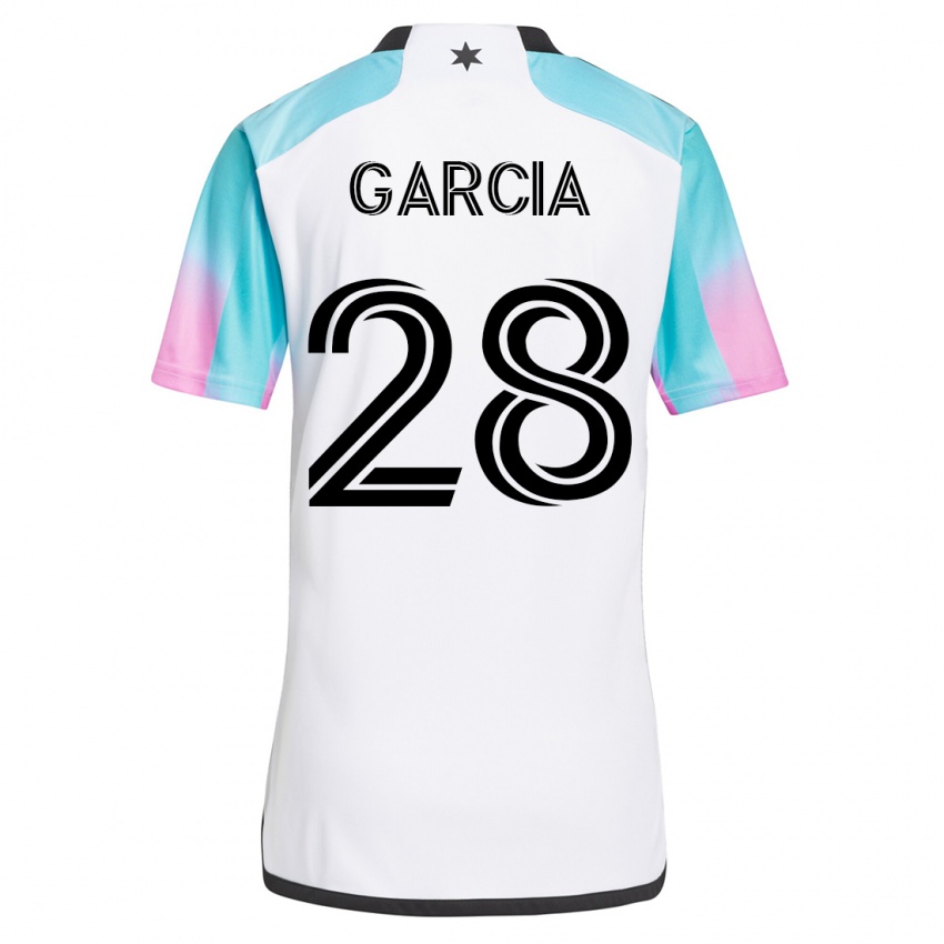 Heren Mender García #28 Wit Uitshirt Uittenue 2023/24 T-Shirt België