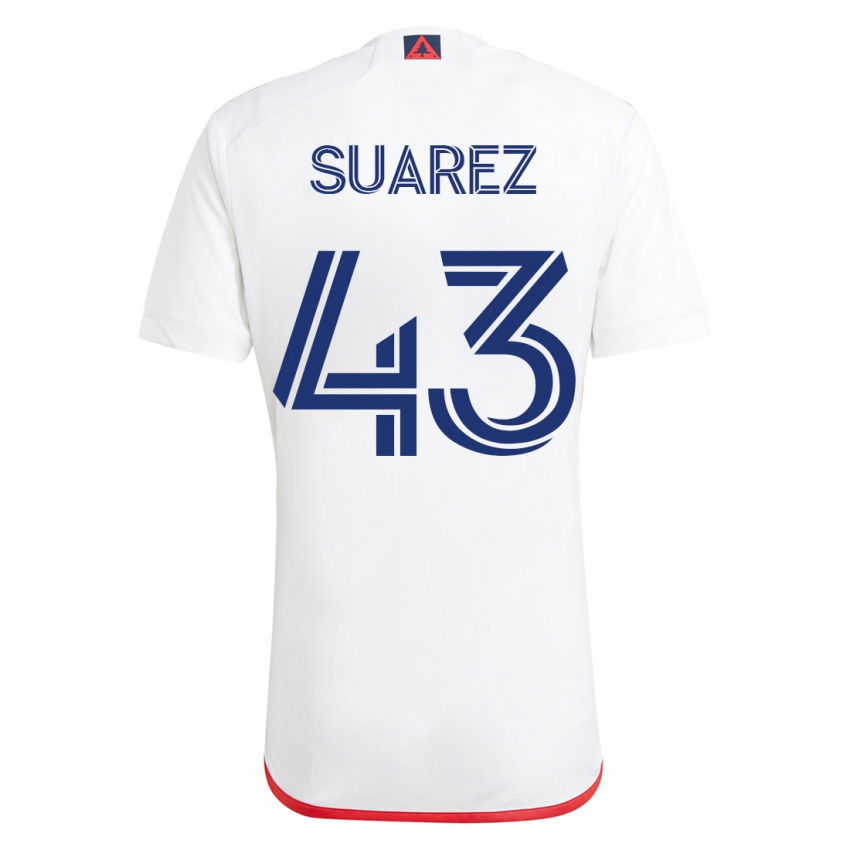 Heren Santiago Suárez #43 Wit Rood Uitshirt Uittenue 2023/24 T-Shirt België