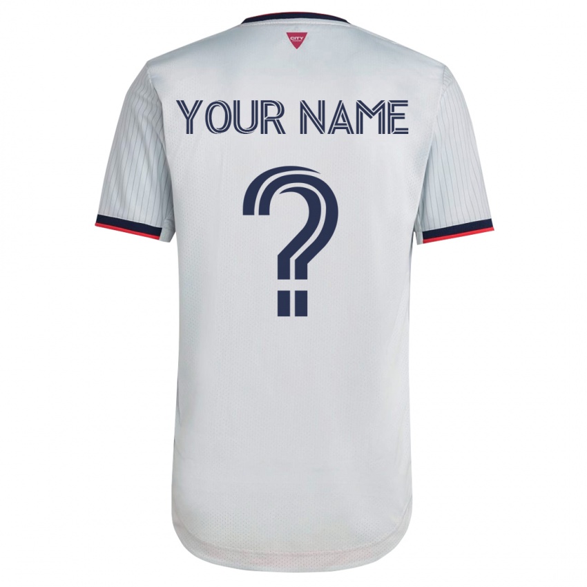 Heren Uw Naam #0 Wit Uitshirt Uittenue 2023/24 T-Shirt België