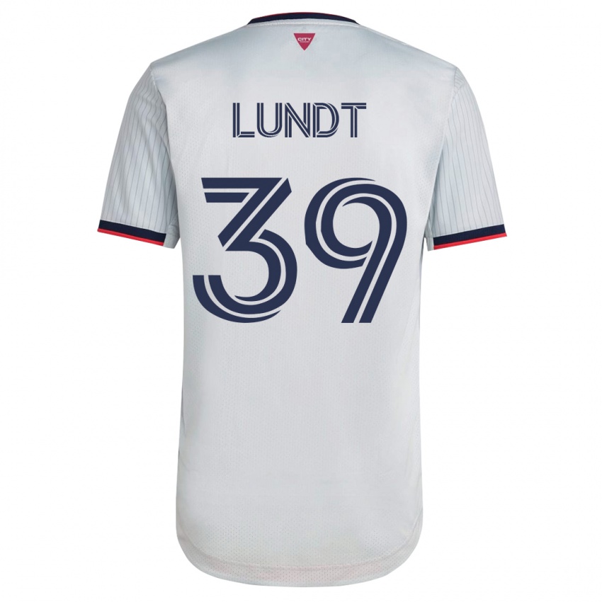Heren Ben Lundt #39 Wit Uitshirt Uittenue 2023/24 T-Shirt België