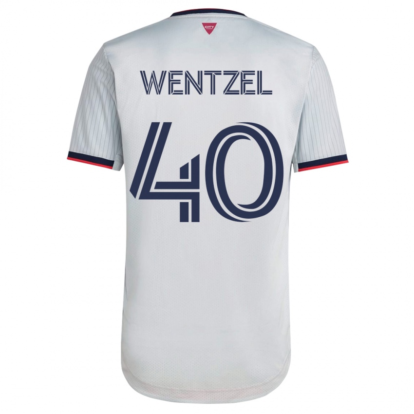 Heren Michael Wentzel #40 Wit Uitshirt Uittenue 2023/24 T-Shirt België