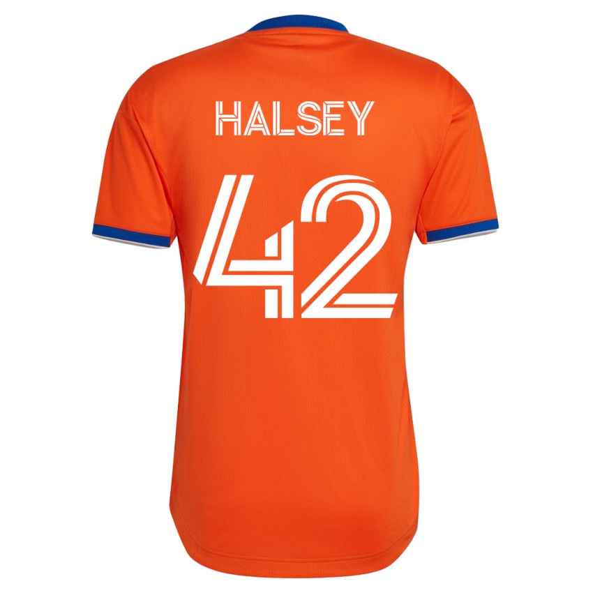 Heren Bret Halsey #42 Wit Uitshirt Uittenue 2023/24 T-Shirt België