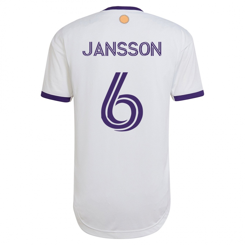 Homme Maillot Robin Jansson #6 Blanc Tenues Extérieur 2023/24 T-Shirt Belgique