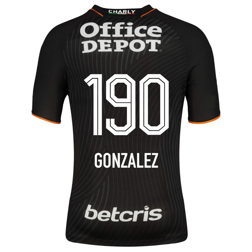 Heren Owen González #190 Zwart Uitshirt Uittenue 2023/24 T-Shirt België